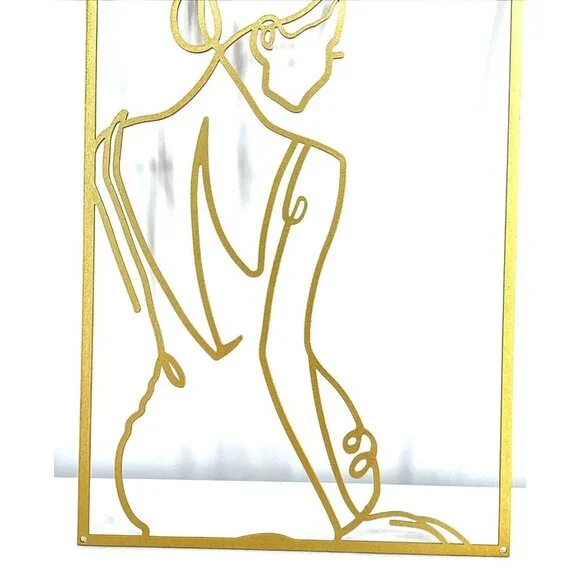 Female Body Wall Art Minimalist Gold Wall Decor Line Modern 17 x 12" - Picture 3 of 3